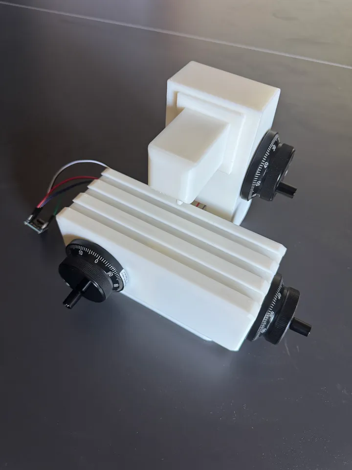 Prototype hardware controller with three handwheels for Milling Machine Simulator